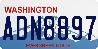 WA license plate ADN8897