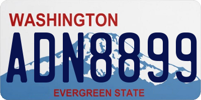 WA license plate ADN8899