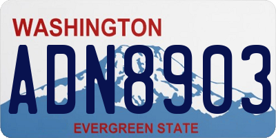 WA license plate ADN8903