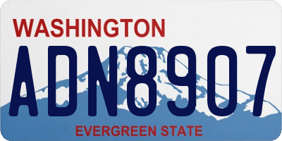 WA license plate ADN8907