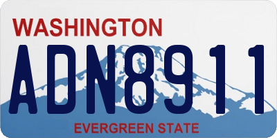 WA license plate ADN8911