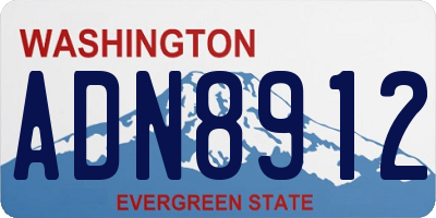 WA license plate ADN8912