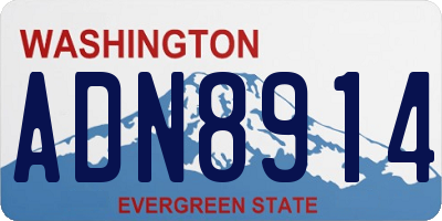 WA license plate ADN8914