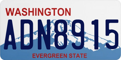 WA license plate ADN8915