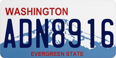 WA license plate ADN8916