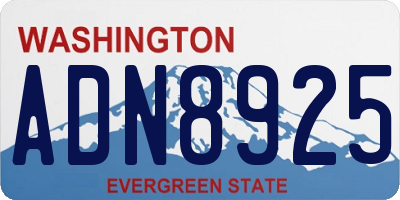 WA license plate ADN8925