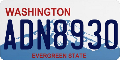 WA license plate ADN8930