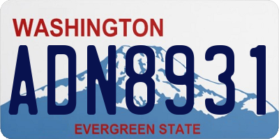 WA license plate ADN8931