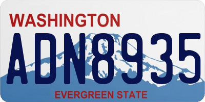 WA license plate ADN8935