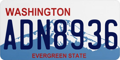 WA license plate ADN8936