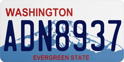 WA license plate ADN8937