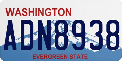 WA license plate ADN8938