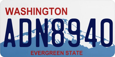 WA license plate ADN8940