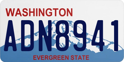 WA license plate ADN8941