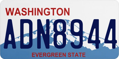WA license plate ADN8944