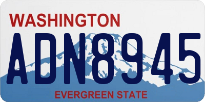 WA license plate ADN8945