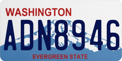 WA license plate ADN8946