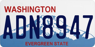 WA license plate ADN8947