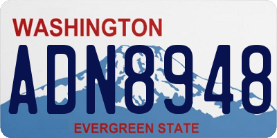 WA license plate ADN8948