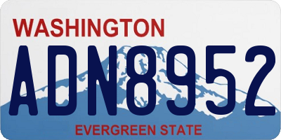 WA license plate ADN8952