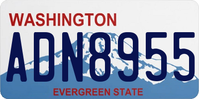 WA license plate ADN8955