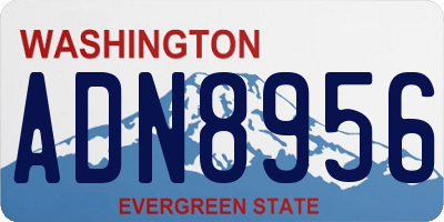 WA license plate ADN8956
