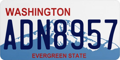 WA license plate ADN8957