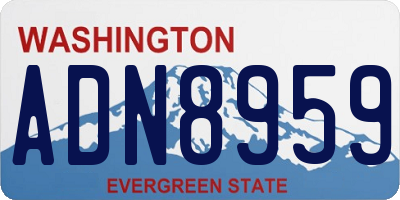 WA license plate ADN8959