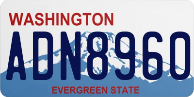 WA license plate ADN8960