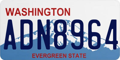 WA license plate ADN8964