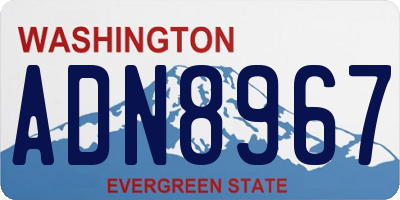 WA license plate ADN8967