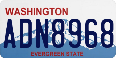 WA license plate ADN8968