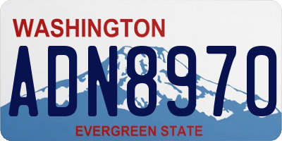 WA license plate ADN8970