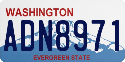 WA license plate ADN8971