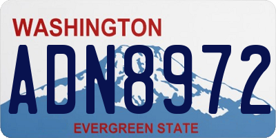 WA license plate ADN8972
