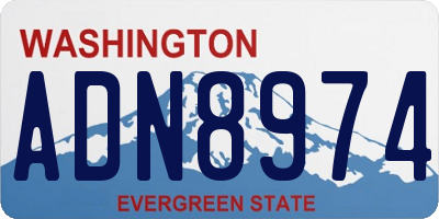 WA license plate ADN8974