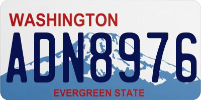 WA license plate ADN8976