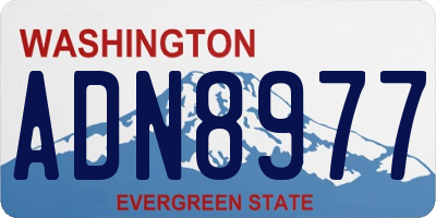 WA license plate ADN8977