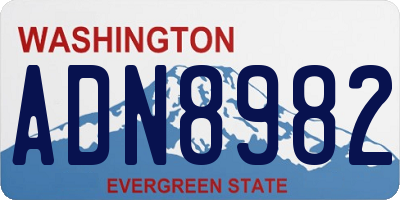 WA license plate ADN8982