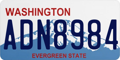 WA license plate ADN8984