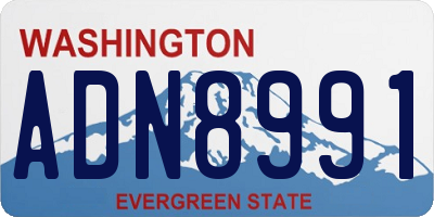 WA license plate ADN8991