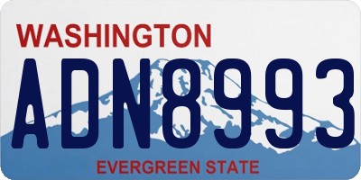 WA license plate ADN8993