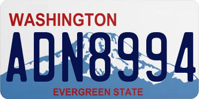 WA license plate ADN8994