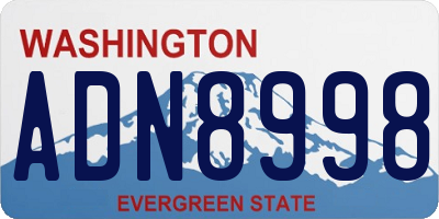 WA license plate ADN8998