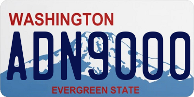WA license plate ADN9000