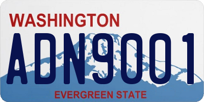 WA license plate ADN9001