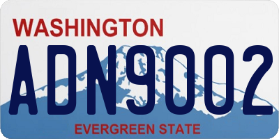 WA license plate ADN9002