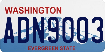 WA license plate ADN9003