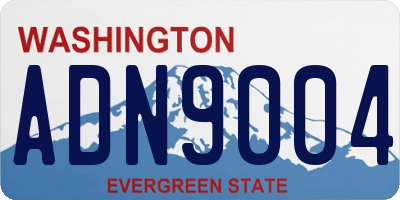 WA license plate ADN9004
