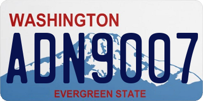 WA license plate ADN9007